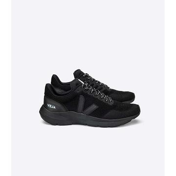 Black Women's Veja MARLIN V-KNIT Running Shoes | AU 382XYU